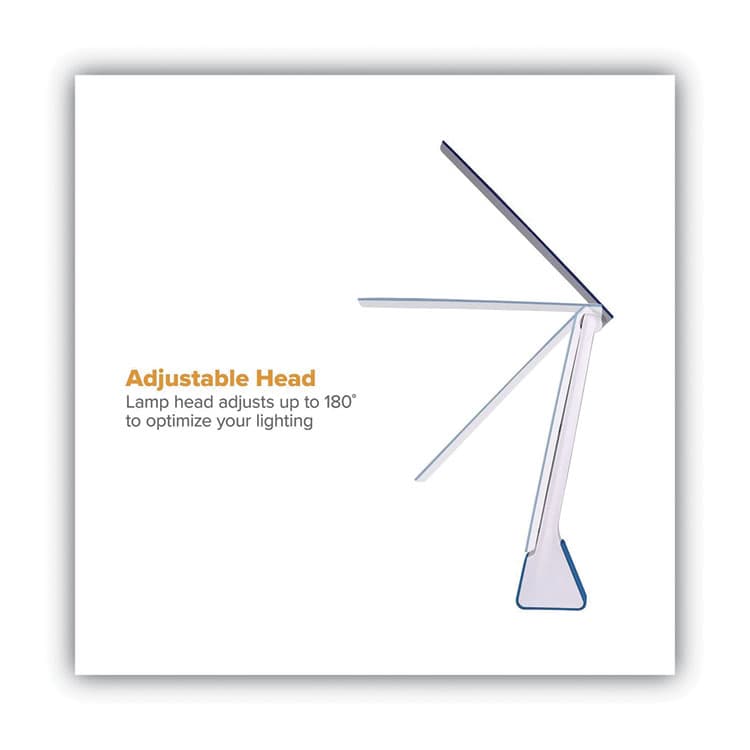 STANLEY BOSTITCH Konnect Rechargeable Folding LED Desk Lamp, 2.52w x 2.13d x 11.02h, Gray/Blue (BOSKTVLED1810BL) thumbnail 3