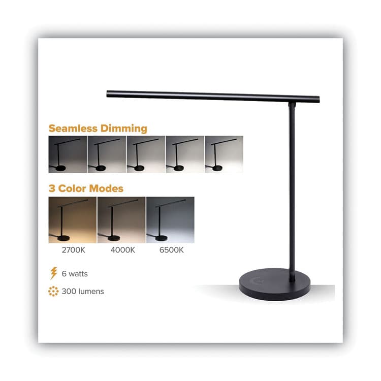 STANLEY BOSTITCH Folding LED Desk and Table Lamp, Black (BOSVLED1826BLK) thumbnail 2