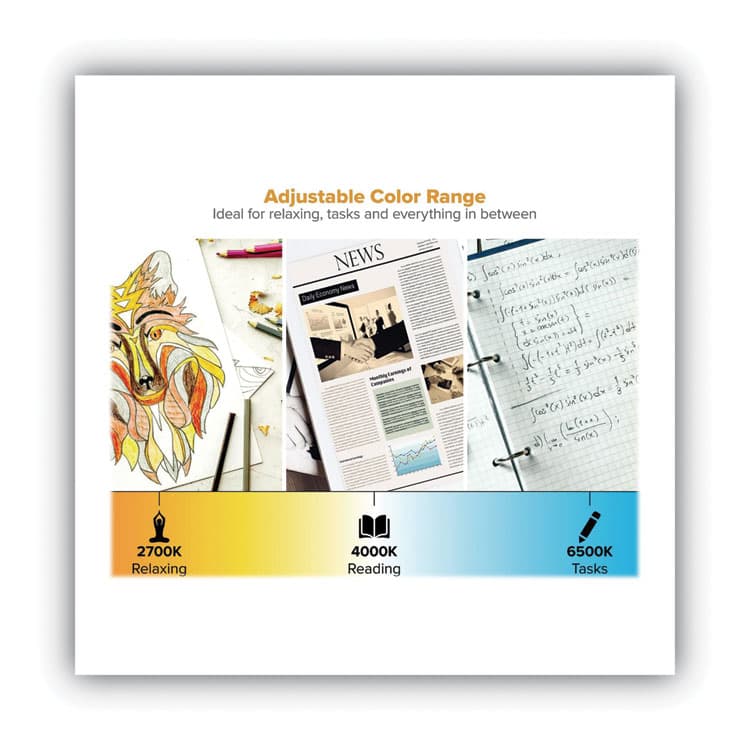 STANLEY BOSTITCH Folding LED Desk and Table Lamp, Black (BOSVLED1826BLK) thumbnail 4