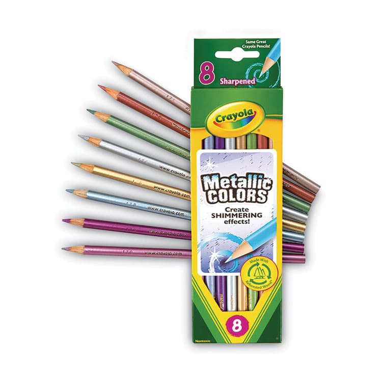 BINNEY & SMITH / CRAYOLA Metallic Colors Pencil Set, Assorted Metallic Lead and Barrel Colors, 8/Pack (CYO683708) thumbnail 4