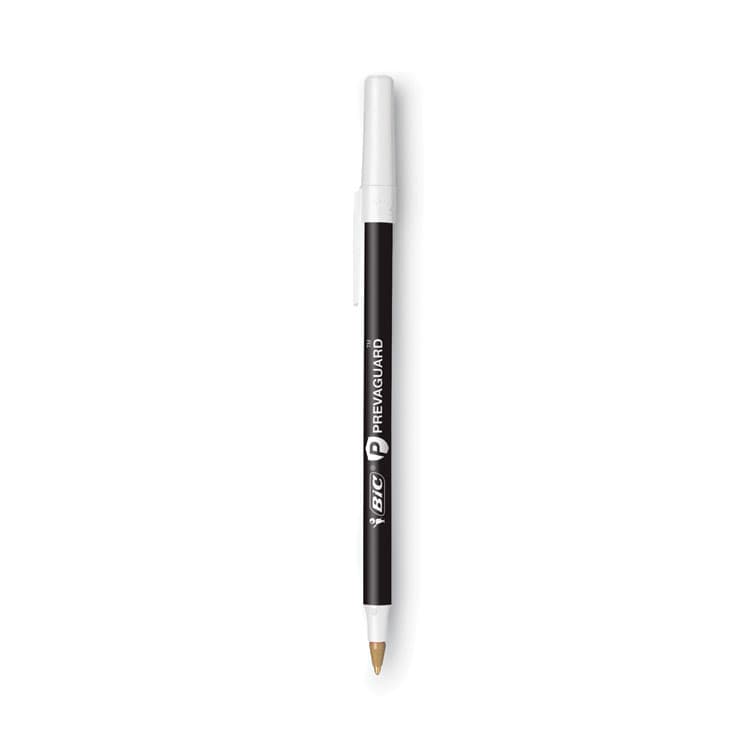BIC CORP. PrevaGuard Round Stic Ballpoint Pen, Stick, Medium 1 mm, Black Ink, Black Barrel, Dozen (BICGSAM11BK) thumbnail 3