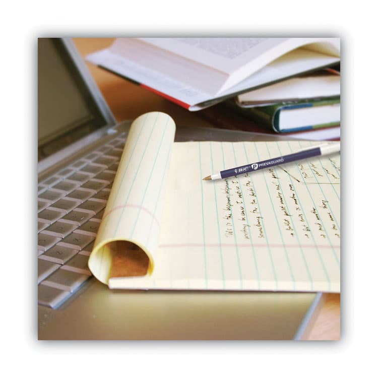 BIC CORP. PrevaGuard Round Stic Ballpoint Pen, Stick, Medium 1 mm, Black Ink, Black Barrel, Dozen (BICGSAM11BK) thumbnail 4