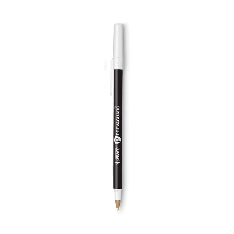 BIC CORP. PrevaGuard Round Stic Ballpoint Pen, Stick, Medium 1 mm, Black Ink, Black Barrel, 8/Pack (BICGSAMP81BK) thumbnail 4
