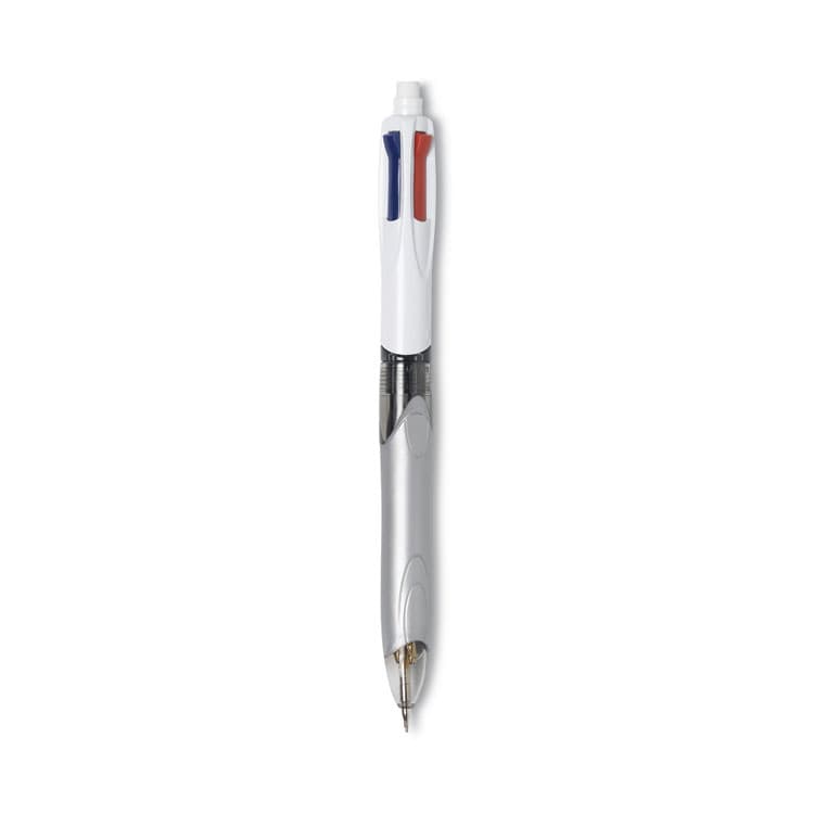 BIC CORP. 4-Color 3 + 1 Ballpoint Pen/Pencil, Retractable, Medium 1 mm Pen/0.7 mm Pencil, Black/Blue/Red Ink, Gray/White Barrel (BICMMLP1AST) thumbnail 2