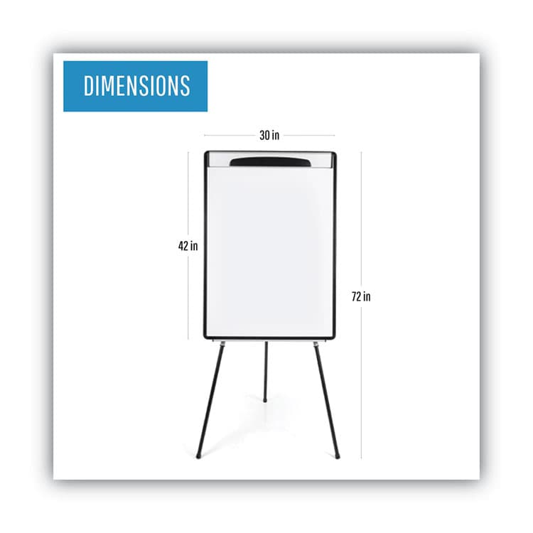 BI-SILQUE VISUAL COMMUNICATION PRODUCTS Magnetic Gold Ultra Dry Erase Tripod Presentation Easel with Arms, 28" x 38.5", White Surface, Black/Silver Aluminum Frame (BVCEA23062119) thumbnail 2