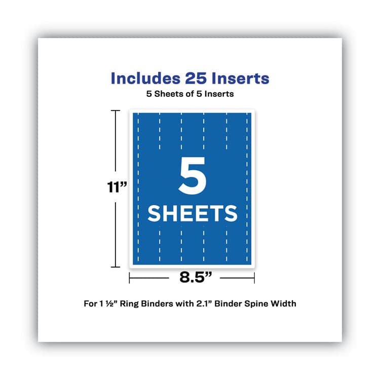 AVERY PRODUCTS CORPORATION Binder Spine Inserts, 1.5" Spine Width, 5 Inserts/Sheet, 5 Sheets/Pack (AVE89105) thumbnail 4