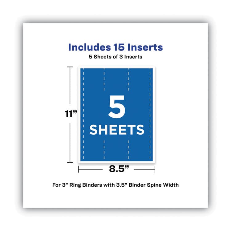 AVERY PRODUCTS CORPORATION Binder Spine Inserts, 3" Spine Width, 3 Inserts/Sheet, 5 Sheets/Pack (AVE89109) thumbnail 4