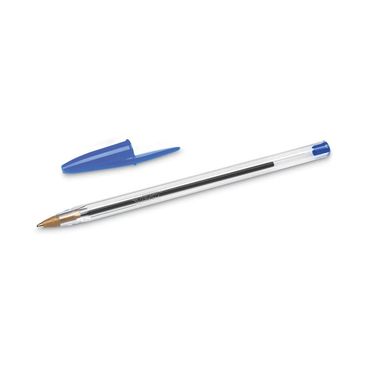 BIC CORP. Cristal Xtra Smooth Ballpoint Pen, Stick, Medium 1 mm, Blue Ink, Clear Barrel, Dozen (BICMS11BE) thumbnail 4