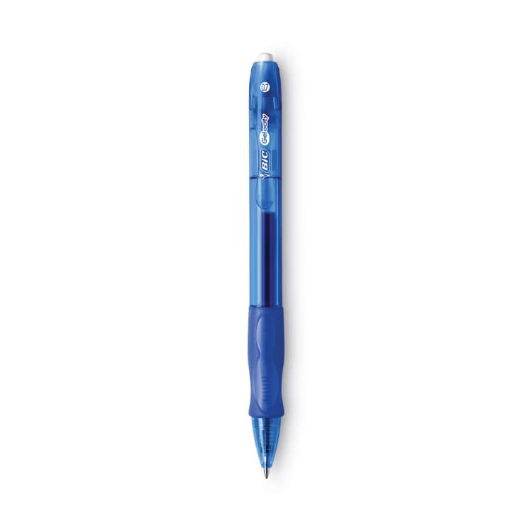 BIC CORP. Gel-ocity Gel Pen, Retractable, Medium 0.7 mm, Blue Ink, Translucent Blue Barrel, Dozen (BICRLC11BE) thumbnail 2