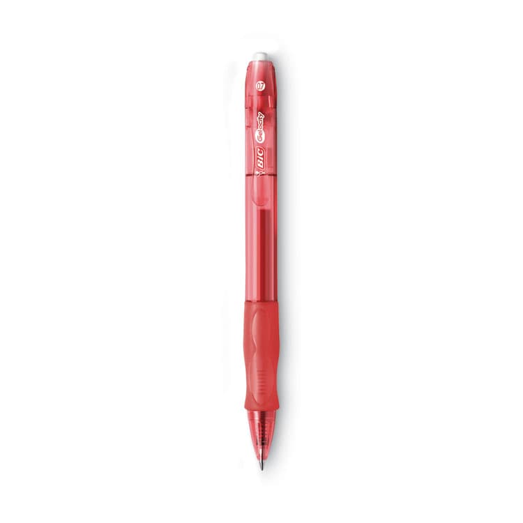 BIC CORP. Gel-ocity Gel Pen, Retractable, Medium 0.7 mm, Red Ink, Translucent Red Barrel, Dozen (BICRLC11RD) thumbnail 2