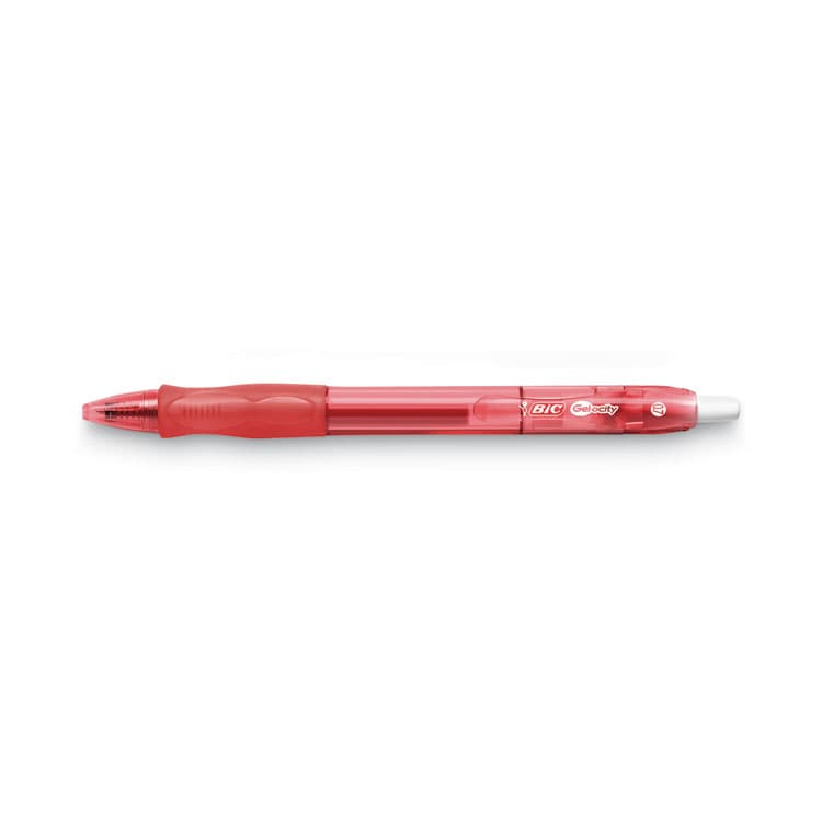BIC CORP. Gel-ocity Gel Pen, Retractable, Medium 0.7 mm, Red Ink, Translucent Red Barrel, Dozen (BICRLC11RD) thumbnail 3