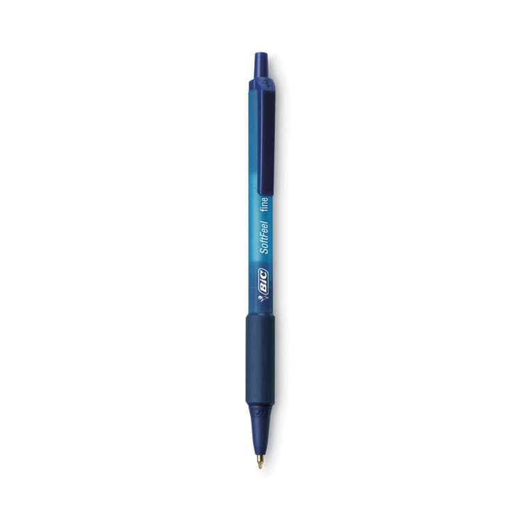 BIC CORP. Soft Feel Ballpoint Pen, Retractable, Medium 1 mm, Blue Ink, Blue Barrel, Dozen (BICSCSM11BE) thumbnail 2