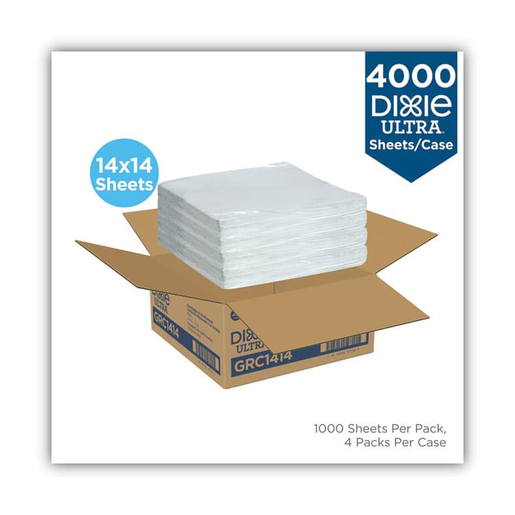 DIXIE FOOD SERVICE All-Purpose Food Wrap, Dry Wax Paper, 14 x 14, White, 1,000 Sheets/Pack, 4 Packs/Carton (DXEGRC1414) thumbnail 2