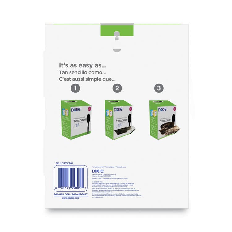 DIXIE FOOD SERVICE Grab'N Go Wrapped Cutlery, Spoon, Plastic, Black, 90/Box (DXETM5W540PK) thumbnail 4