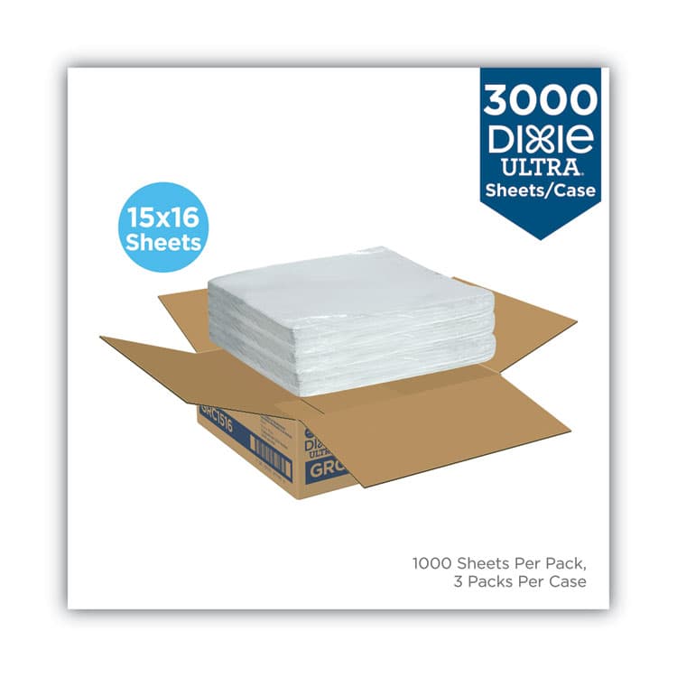 DIXIE FOOD SERVICE All-Purpose Food Wrap, Dry Wax Paper, 15 x 16, White, 1,000 Sheets/Pack, 3 Packs/Carton (DXEGRC1516) thumbnail 2