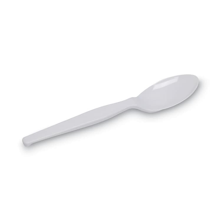 DIXIE FOOD SERVICE Individually Wrapped Mediumweight Polystyrene Cutlery, Spoon, Plastic, White, 1,000/Carton (DXETM23C7) thumbnail 2