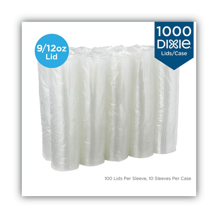 DIXIE FOOD SERVICE Cold Drink Cup Lids, Fits 9 oz to 12 oz Cold Cups, Plastic, Clear, 100/Sleeve, 10 Sleeves/Carton (DXECL912PET) thumbnail 3