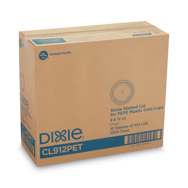 DIXIE FOOD SERVICE Cold Drink Cup Lids, Fits 9 oz to 12 oz Cold Cups, Plastic, Clear, 100/Sleeve, 10 Sleeves/Carton (DXECL912PET) thumbnail 4
