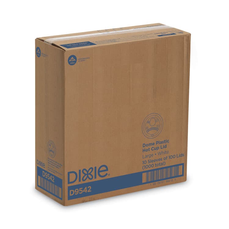 DIXIE FOOD SERVICE Dome Drink-Thru Lids, Fits 10 oz to 16 oz Hot Cups, Plastic, White, 1,000/Carton (DXED9542) thumbnail 4