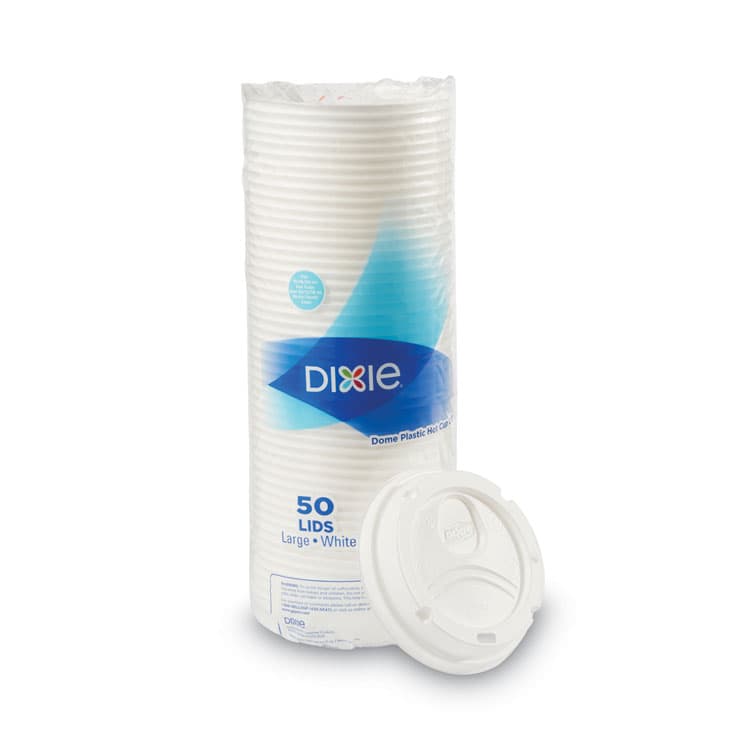 DIXIE FOOD SERVICE Dome Lid, Fits 10 oz to 16 oz PerfecTouch Hot Cups/12 oz to 20 oz WiseSize Hot Cups, Plastic, White, 500/Carton (DXE9542500DXCT) thumbnail 3