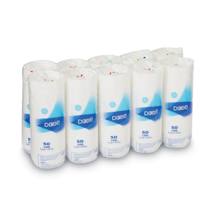 DIXIE FOOD SERVICE Dome Lid, Fits 10 oz to 16 oz PerfecTouch Hot Cups/12 oz to 20 oz WiseSize Hot Cups, Plastic, White, 500/Carton (DXE9542500DXCT) thumbnail 4