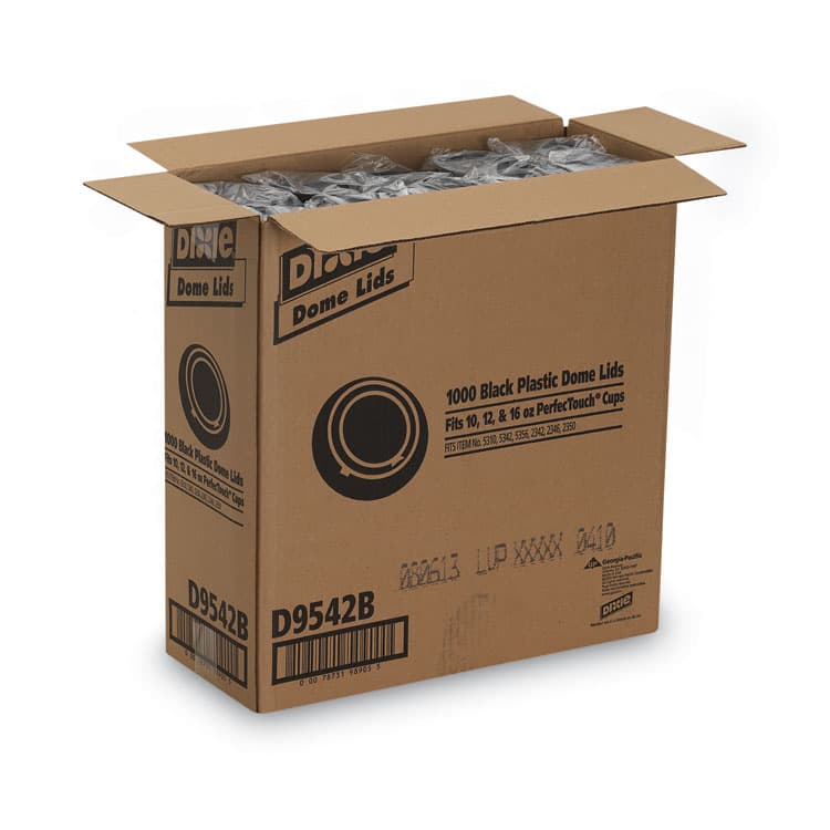 DIXIE FOOD SERVICE Drink-Thru Lids, Fits 10 oz to 20 oz Hot Cups, Plastic, Black, 1,000/Carton (DXED9542B) thumbnail 4