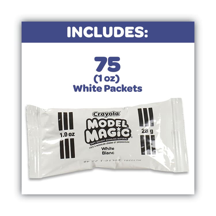 BINNEY & SMITH / CRAYOLA Model Magic Modeling Compound,1 oz Packs, 75 Packs, White, 6 lbs 13 oz (CYO236001) thumbnail 4