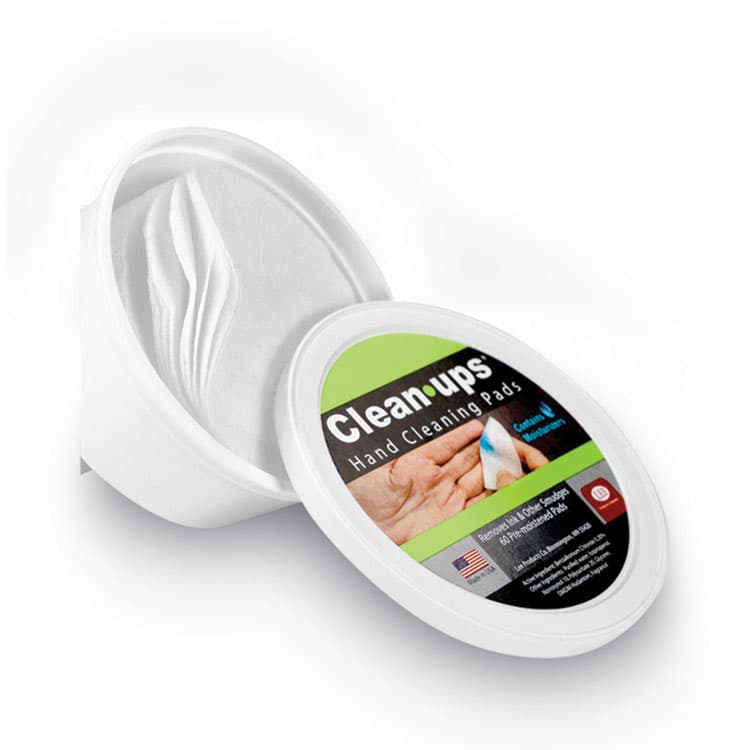 LEE PRODUCTS COMPANY Clean-Ups Hand Cleaning Pads, Cloth, 1-Ply, 3" dia, Mild Floral Scent, 60/Tub (LEE10145) thumbnail 3