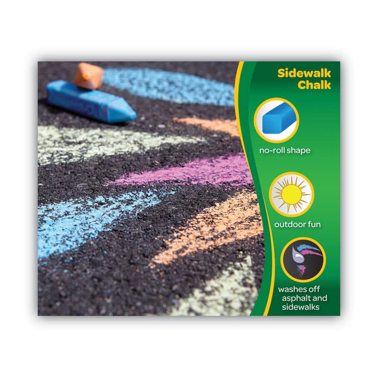 BINNEY & SMITH / CRAYOLA Washable Sidewalk Chalk, 4" x 0.88" Diameter, 48 Assorted Bright Colors, 48 Sticks/Set (CYO512048) thumbnail 3