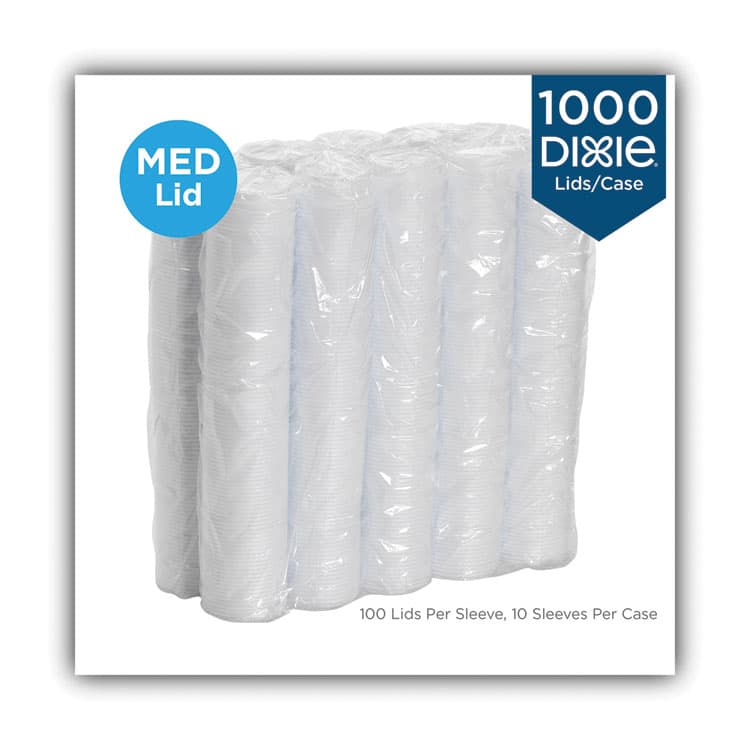 DIXIE FOOD SERVICE Sip-Through Dome Hot Drink Lids, Fits 10 oz Dixie Hot Cups, Plastic, White, 100/Pack, 10 Packs/Carton (DXEDL9540CT) thumbnail 3