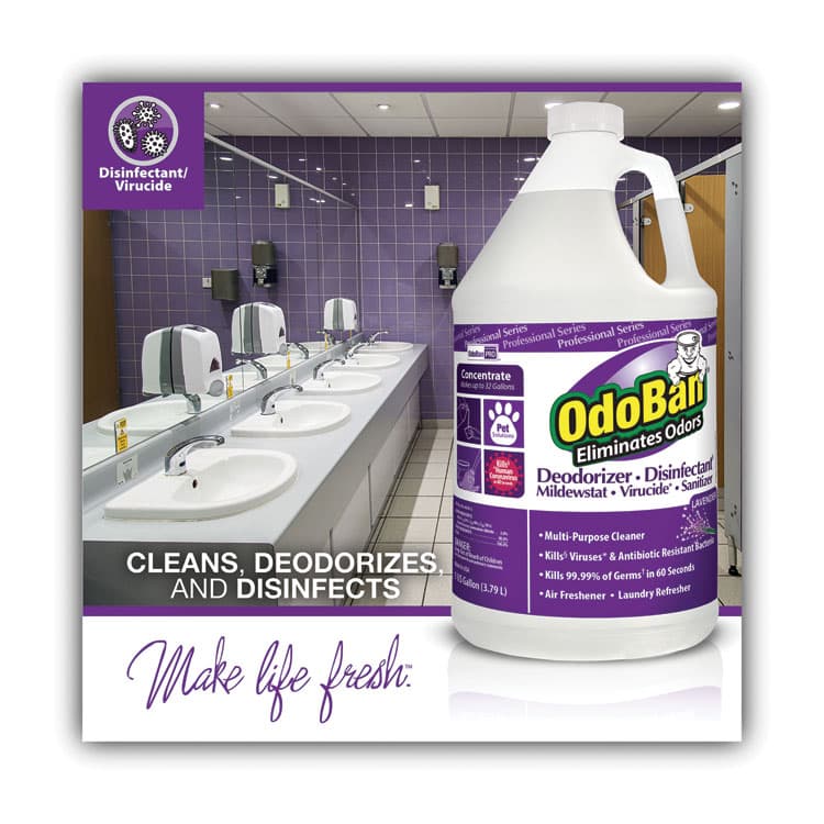 CLEAN CONTROL CORPORATION Concentrate Odor Eliminator and Disinfectant, Lavender Scent, 1 gal Bottle, 4/Carton (ODO911162G4) thumbnail 2