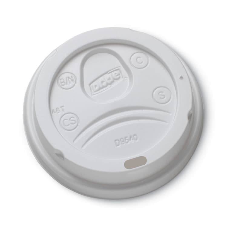 DIXIE FOOD SERVICE Sip-Through Dome Hot Drink Lids, Fits 10 oz Hot Cups, Plastic, White, 100/Pack (DXEDL9540)