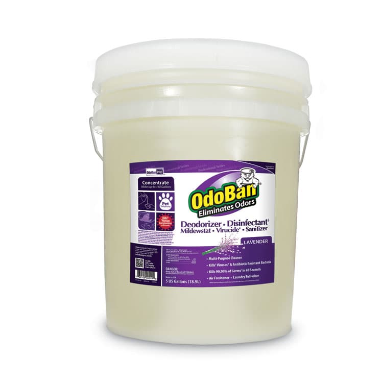 CLEAN CONTROL CORPORATION Concentrated Odor Eliminator and Disinfectant, Lavender Scent, 5 gal Pail (ODO9111625G)