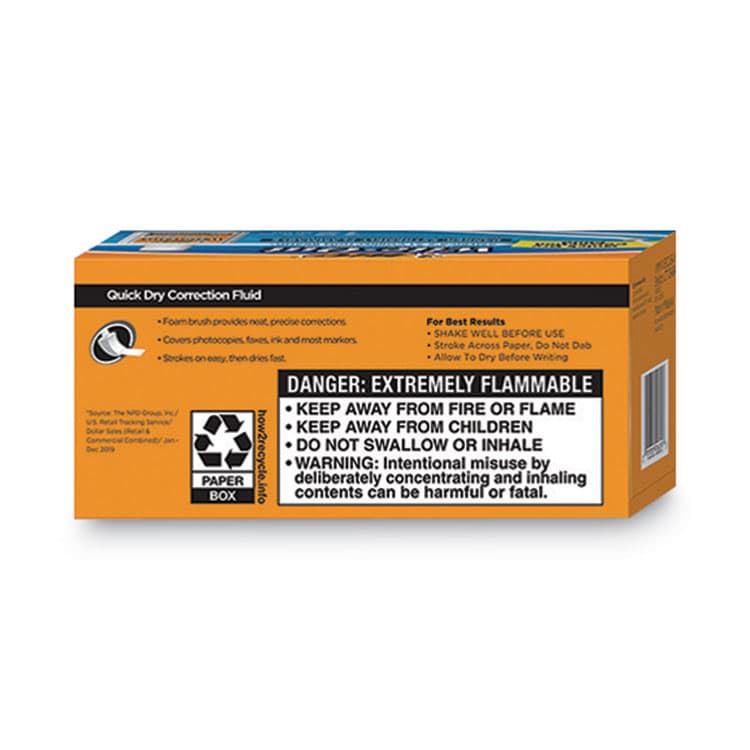 BIC CORP. Wite-Out Quick Dry Correction Fluid Value Pack, Foam Brush Tip Applicator, 0.68 oz Bottle, White, Dozen (BICWOFQD12WE) thumbnail 3