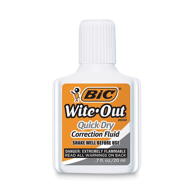 BIC CORP. Wite-Out Quick Dry Correction Fluid, Foam Brush Tip Applicator, 0.68 oz Bottle, White, 3/Pack (BICWOFQD324) thumbnail 2