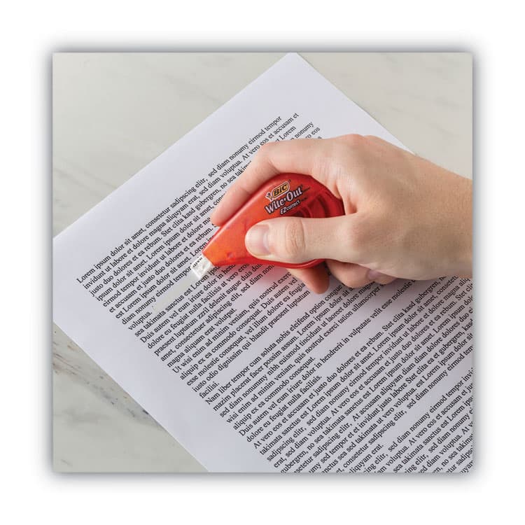 BIC CORP. Wite-Out Brand EZ Correct Correction Tape Value Pack, Non-Refillable, 0.17" x 39.33 ft, Randomly Assorted Colors, 18/Pack (BICWOTAP18) thumbnail 4