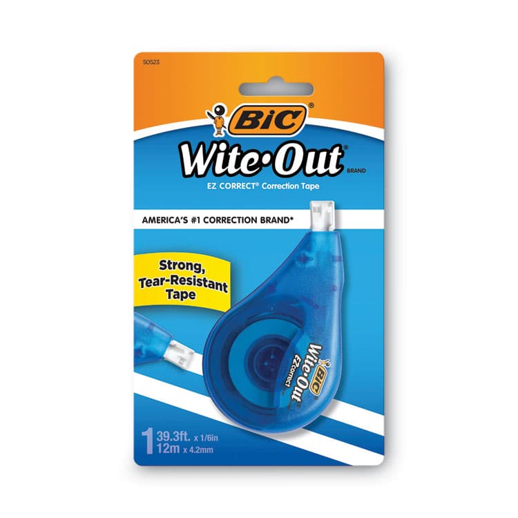 BIC CORP. Wite-Out Brand EZ Correct Correction Tape, Non-Refillable, 0.17" x 39.33 ft, White Tape, Randomly Assorted Dispenser Colors (BICWOTAPP11) thumbnail 2