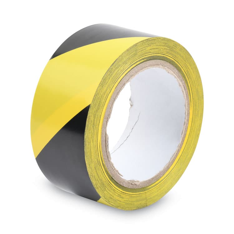 TATCO Hazard Marking Aisle Tape, 2" x 108 ft, Black/Yellow (TCO14711) thumbnail 4