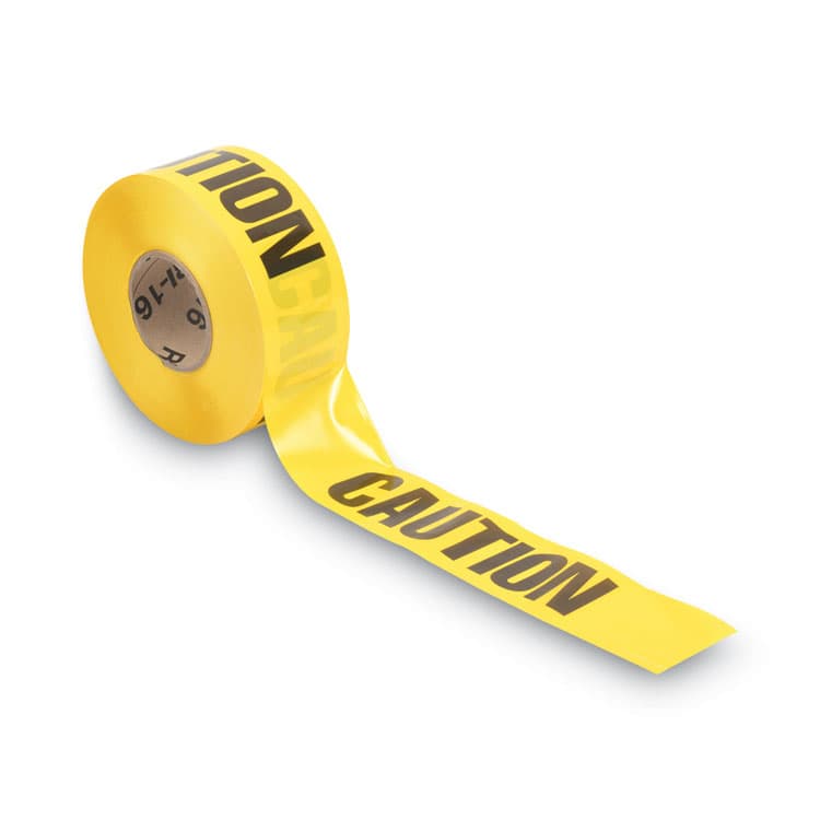 TATCO Caution Barricade Safety Tape, 3" x 1,000 ft, Black/Yellow (TCO10700) thumbnail 4