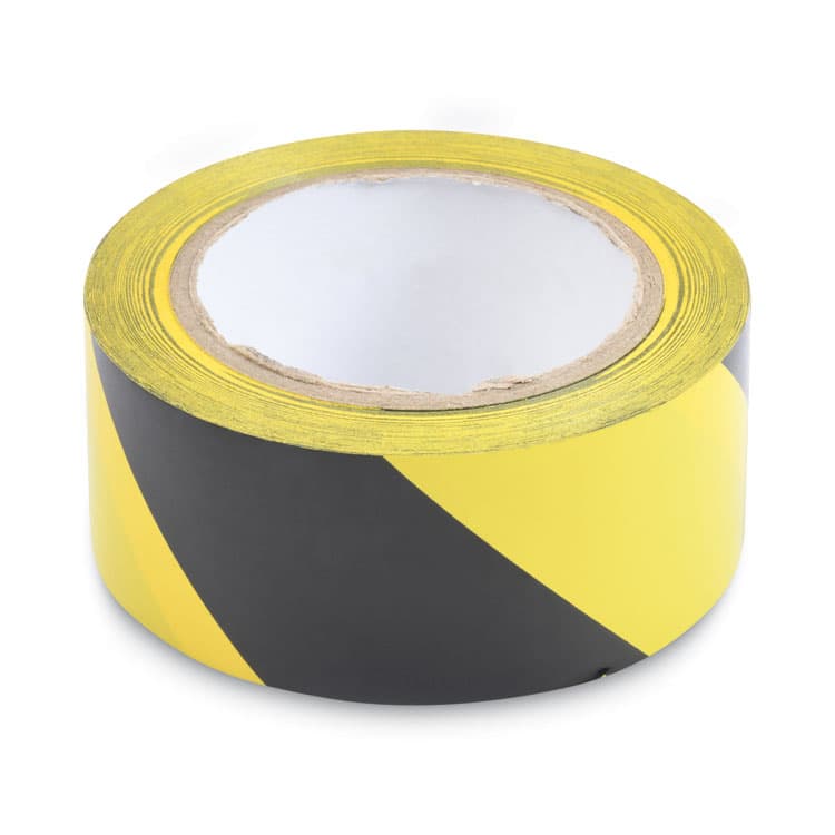 TATCO Hazard Marking Aisle Tape, 2" x 108 ft, Black/Yellow (TCO14711) thumbnail 3