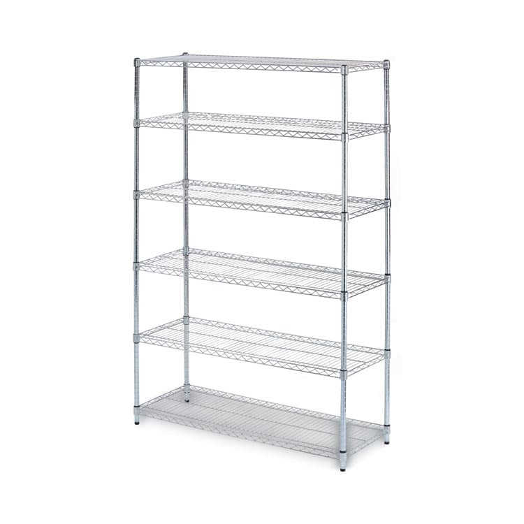 ALERA NSF Certified 6-Shelf Wire Shelving Kit, 48w x 18d x 72h, Silver (ALESW664818SR)
