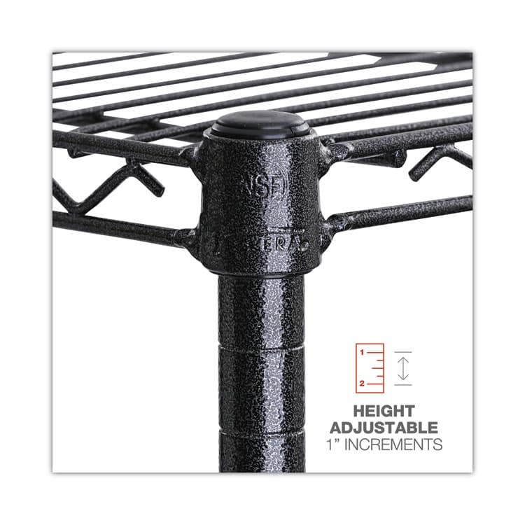 ALERA NSF Certified 6-Shelf Wire Shelving Kit, 48w x 18d x 72h, Black Anthracite (ALESW664818BA) thumbnail 3