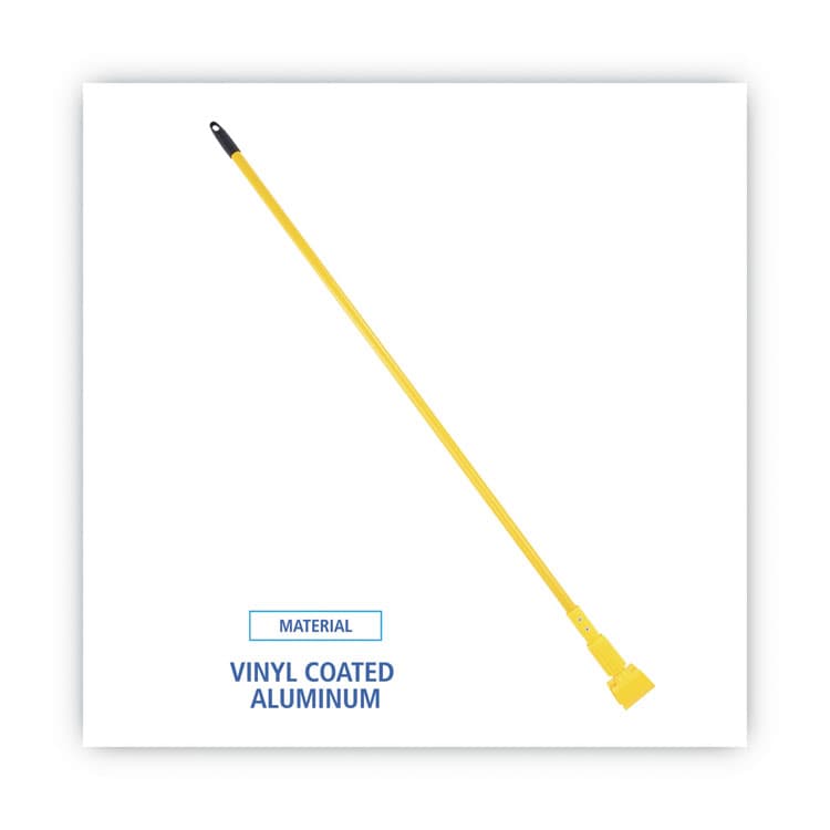 BOARDWALK Plastic Jaws Mop Handle for 5" Wide Mop Heads, 1" dia x 60", Yellow (BWK610) thumbnail 3