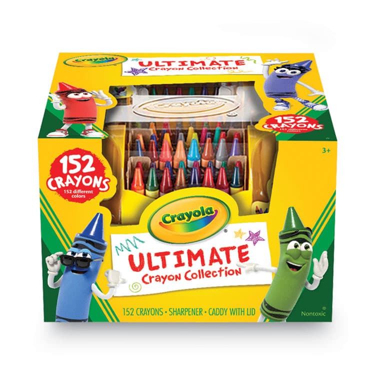 BINNEY & SMITH / CRAYOLA Ultimate Crayon Collection with Caddy and Sharpener, Regular Size, 0.31" x 3.63", 152 Assorted Colors, 152/Pack (CYO520030)