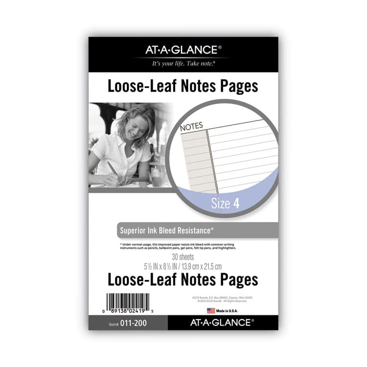 AT-A-GLANCE Lined Notes Pages for Planners/Organizers, 8.5 x 5.5, White Sheets, Undated, 30 Sheets (AAG011200) thumbnail 2