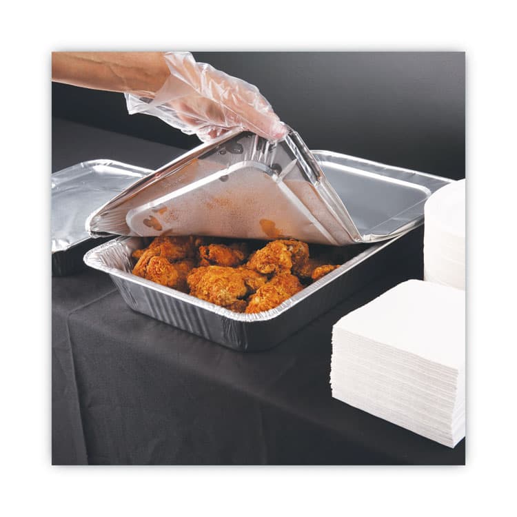 BOARDWALK Aluminum Steam Table Pan Lids, Fits Full-Size Deep Pan, 380 Gauge, 0.63" Deep, 12.88 x 20.81, 50/Carton (BWKLIDSTEAMFL) thumbnail 3