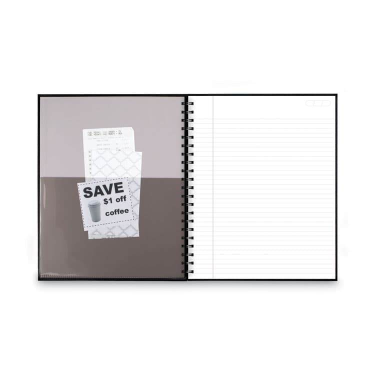 MEAD PRODUCTS Hardbound Notebook with Pocket, 1-Subject, Wide/Legal Rule, Black Cover, (96) 11 x 8.5 Sheets (MEA06100) thumbnail 3