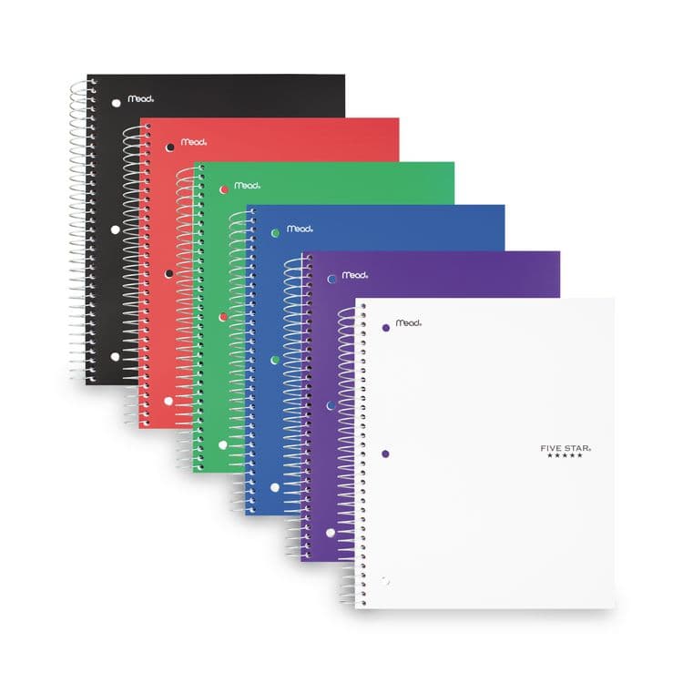 MEAD PRODUCTS Wirebound Notebook, 3-Subject, Wide/Legal Rule, Randomly Assorted Cover Color, (150) 10.5 x 8 Sheets (MEA51014)