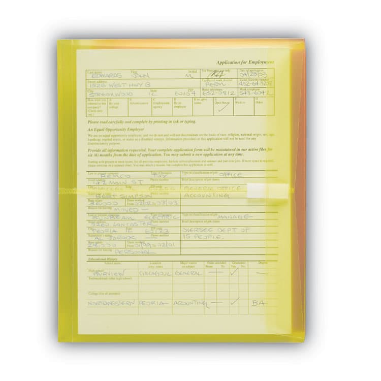 SMEAD MANUFACTURING CO. Poly Side-Load Envelopes, Fold-Over Closure, 9.75 x 11.63, Assorted Colors, 6/Pack (SMD89669) thumbnail 3