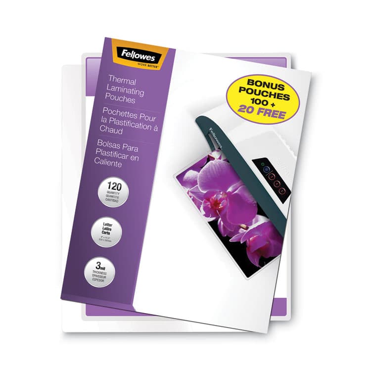 FELLOWES MFG. CO. ImageLast Laminating Pouches with UV Protection, 3 mil, 9" x 11.5", Clear, 120/Pack (FEL5228901) thumbnail 4